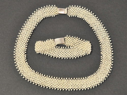Filagree Necklace & Bracelet | Period: 1950's | Material: .950 Silver