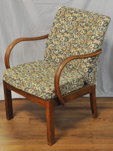 Parker- Knoll Armchair | Period: Retro c1950s | Make: Parker-Knoll | Material: Timber frame with fabric upholstry