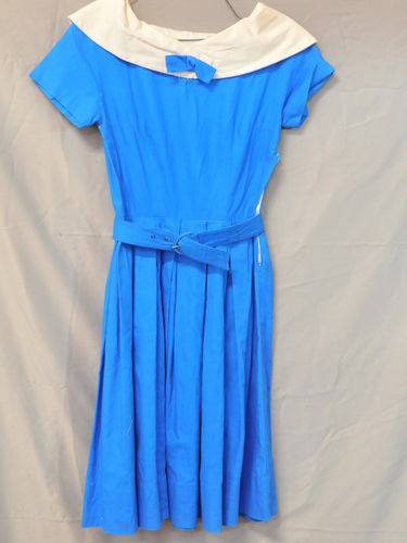Sailor Dress | Period: c1950s | Make: Handmade | Material: Blue Cotton