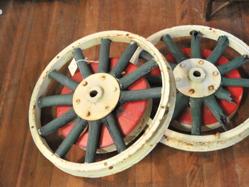 Car Wheel | Period: c1920s | Material: Wood spokes and iron hub and rim