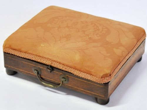 Georgian Foot Warmer | Period: Georgian c1830 | Material: Inlaid walnut with copper hot-water insert