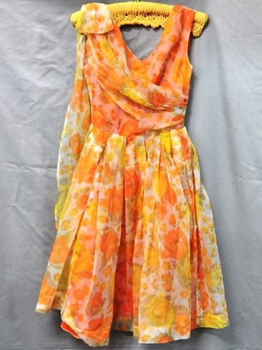 Party Dress | Period: c1950s | Make: Handmade | Material: Nylon overlay with satin petticoat