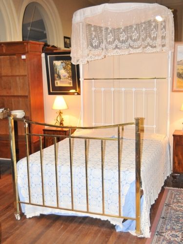 Double Brass Bed | Period: c1890 | Material: Brass and iron.