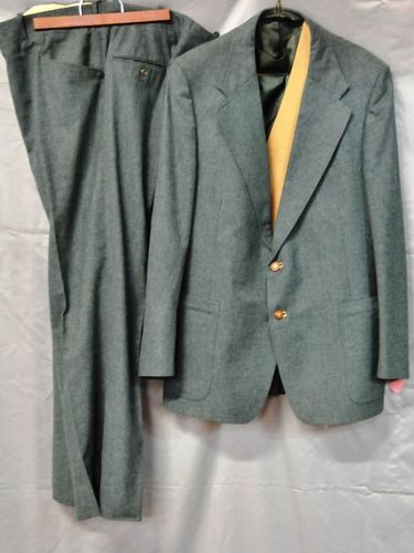 3 Piece Suit | Period: c1970s | Make: Nowaks | Material: Kelly Green pure wool.
