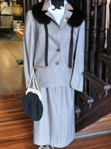 Winter Jacket & Skirt Ensemble | Period: 1950s | Make: Handmade | Material: Wool Blend
