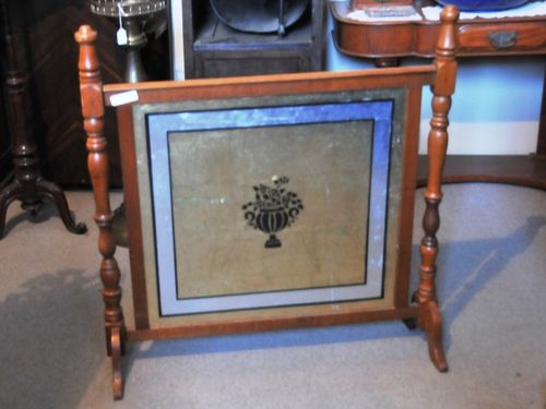 Cedar Fire Screen | Period: Edwardian c1910 | Material: Cedar frame, mirror screen