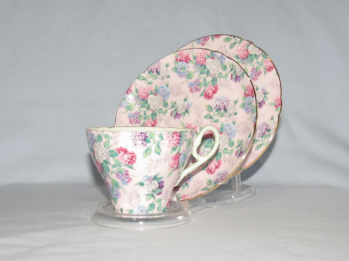 Shelley Summer Glory trio | Period: 1950's | Make: Shelley | Material: Porcelain | Shelley Summer Glory trio, Cambridge shape