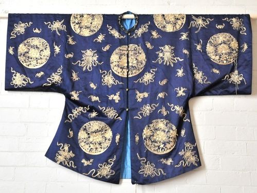 Kimono | Period: c1920 | Material: Japanese silk and gold thread | Hand Stitched Japanese Silk Kimono