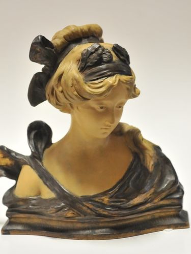 Art Nouveau Bust | Period: Art Nouveau c1900s | Make: Duray | Material: Terracotta