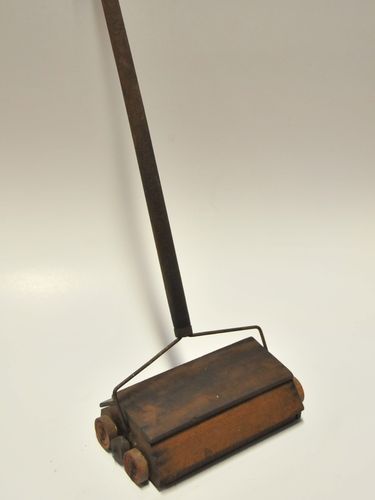 Child's Carpet Sweeper | Period: Depression Era c1930s | Material: Various incl. timber, pipe cleaner, dominoes and wire