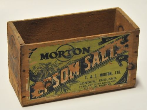 Morton Epson Salts Box | Period: 1920s | Make: C & E Morton Ltd | Material: Timber-paper label