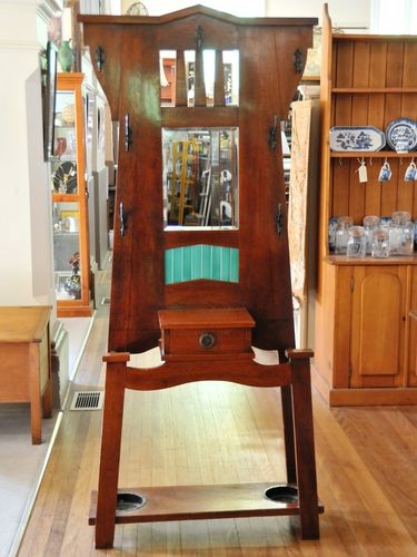 Silky Oak Hallstand | Period: c1915 | Make: Arts & Craft Style | Material: Silky Oak