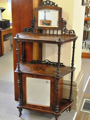 Side Cabinet | Period: Victorian c1890 | Material: Inlaid Burr Walnut