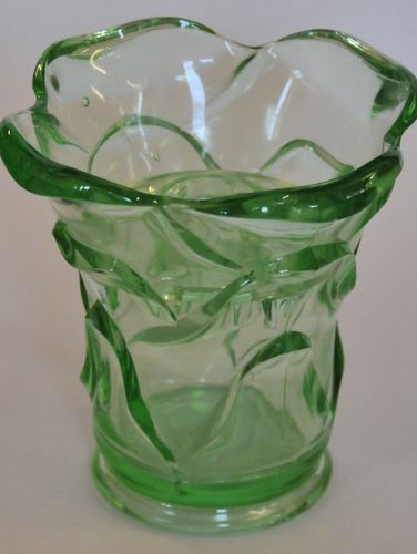 Green Depression Glass vase | Period: c1930 | Material: Green Glass