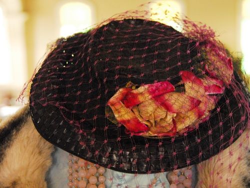 Brimmed Hat | Period: c1940s | Material: Black straw and netting