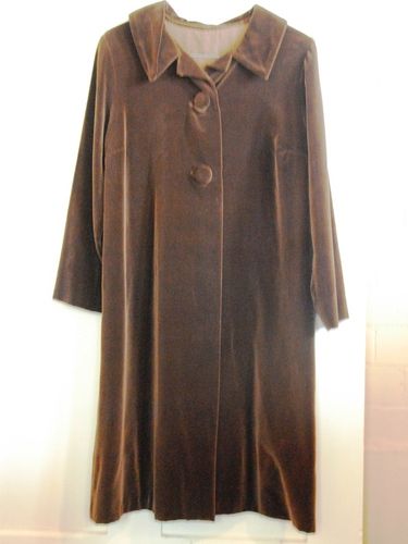 Opera Coat | Period: c1960s | Material: Brown velvet