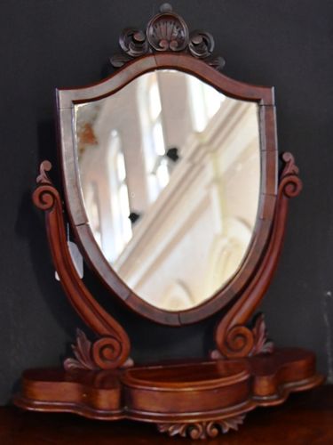 Shield Toilet Mirror | Period: Victorian c1870 | Material: Mahogany