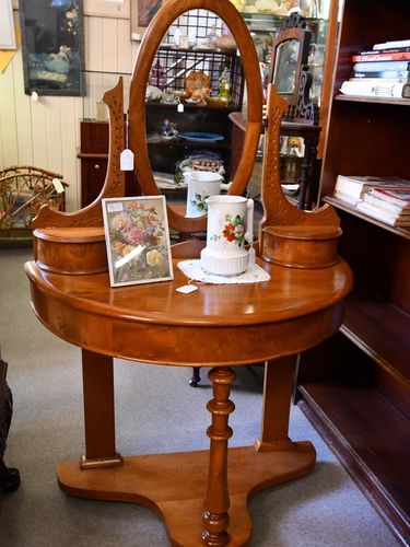 Biedermeier Style Dressing Table | Period: Victorian c1900 | Material: Possibly birdseye elm