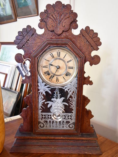 Mantle Clock | Period: c1890s | Make: Ansonia | Material: Timber