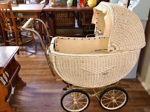 Bassinet Pram | Period: c1920s | Material: Cane