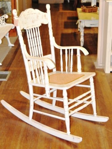 Colonial Rocking Chair | Period: c1910 | Material: White painted timber with cane seat