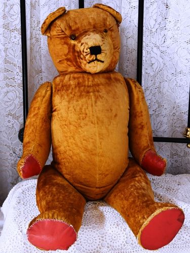 Glass Eye Teddy Bear | Period: c1940s | Material: Plush-straw filled