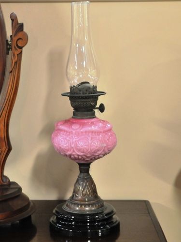 Oil Table Lamp | Period: Victorian | Material: Glass and copper