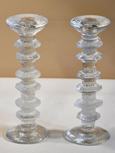 Candle Stick Pair | Period: 1960-70 | Make: Iittala | Material: Glass