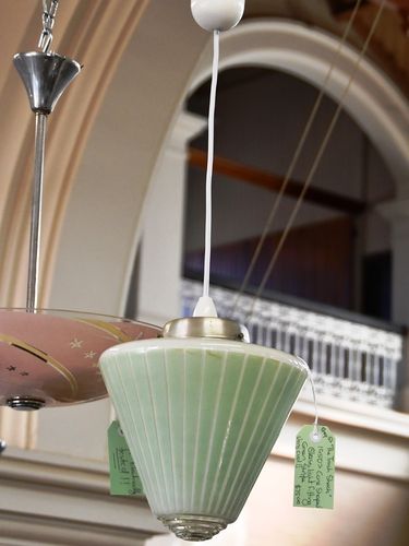 Conical Drop Light | Period: c1950s | Material: Green glass