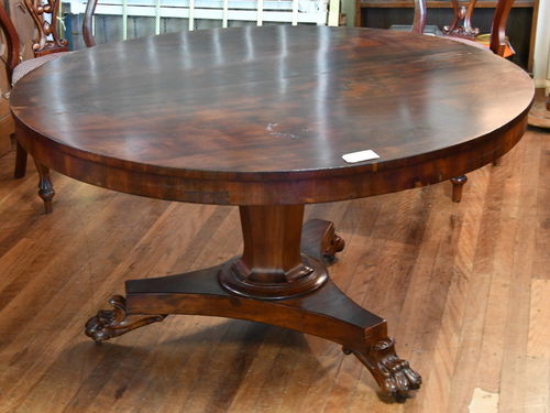 Regency Round Table, Antique Round Pedestal Table Au