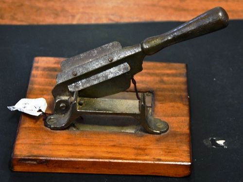 Tobacco Cutter | Period: c1920s | Material: Steel- timber base