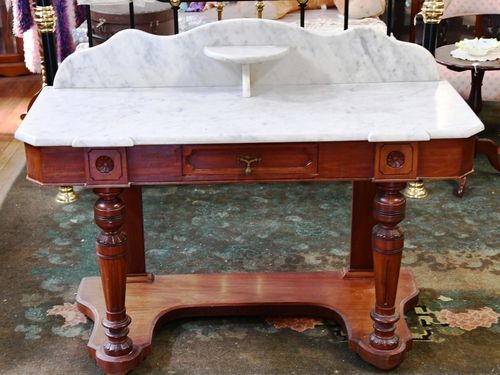Side Table | Period: Victorian 1870s | Material: Mahogany & Marble