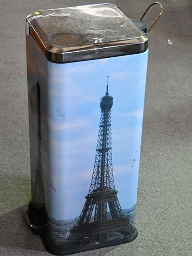 Eiffel Tower Rubbish Bin | Period: 1980s | Material: Metal
