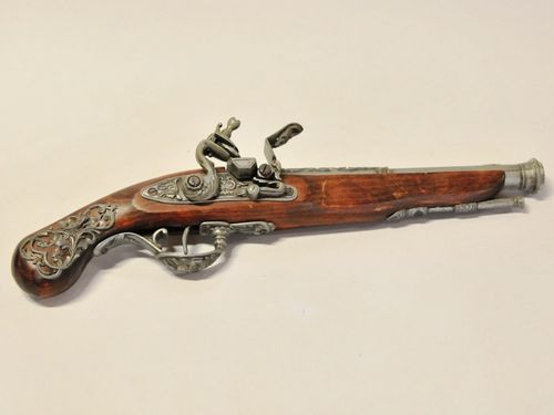 Reproduction Flintlock Pistol | Period: c1990 | Material: Iron and timber