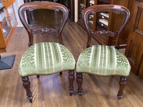 Pair Baloon Back Chairs | Period: Victorian c1840 | Material: Cedar