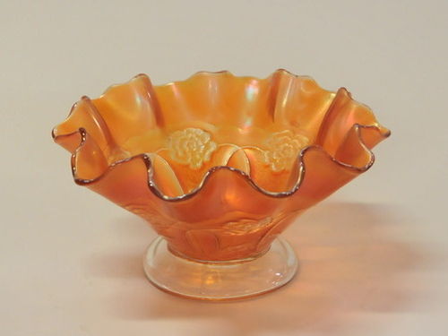 Carnival Glass Footed Bowl | Period: c1935 | Material: Marigold carnival glass