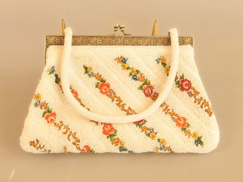 Beaded Evening Bag | Period: 1960s | Material: Hand beaded and tapestry