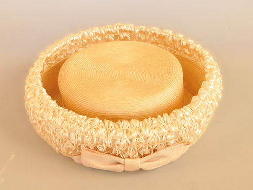 Cream Straw Hat | Period: 1960s | Material: Straw and raffia