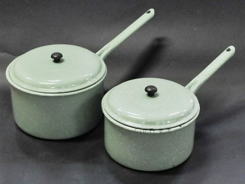 Enamel Saucepans | Period: Vintage | Material: Enamel