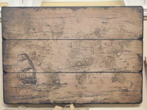 Map of the World Board | Period: Modern | Material: Composition board