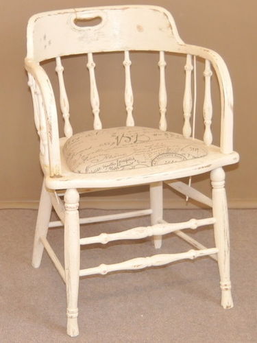 Captain's Chair | Period: Edwardian c1905 | Material: White painted oak