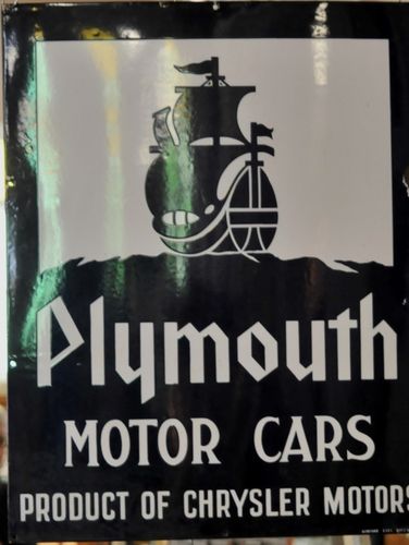 Plymouth Sign | Period: c1930 | Make: Simpson | Material: Enamel