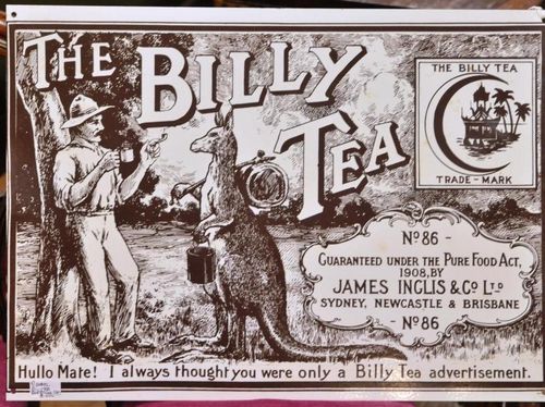 Billy Tea Sign | Period: c1970 | Material: Enamel