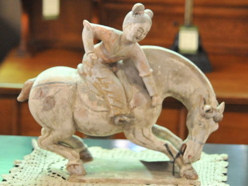 Oriental Horseman Statue | Material: Pottery