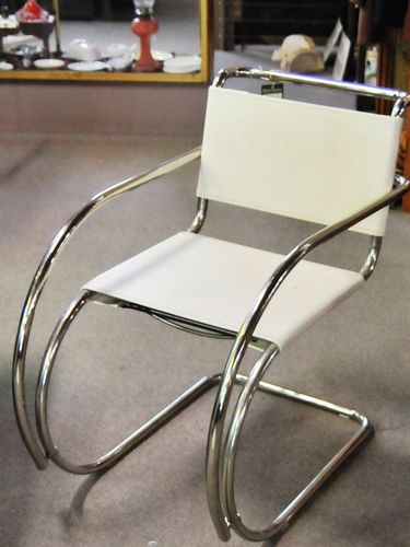 Retro Chair | Period: Retro c1970 | Material: Stainless steel and leather