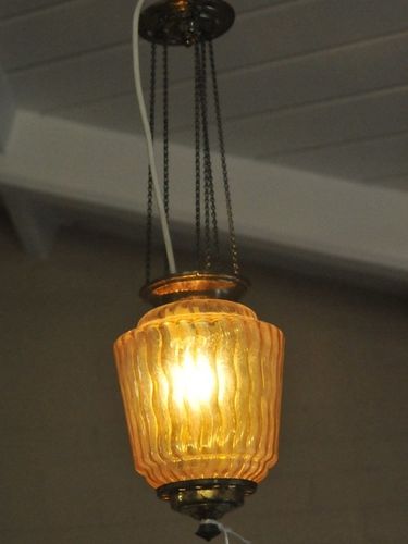 Hall Light | Period: c1920 | Material: Amber glass and brass