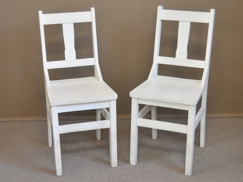 Set 6 Kitchen Chairs | Period: c1935 | Material: White painted pine