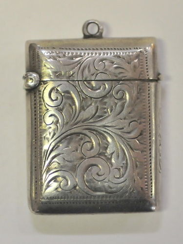Vesta Case | Period: Victorian 1898 | Make: Chester | Material: Sterling Silver