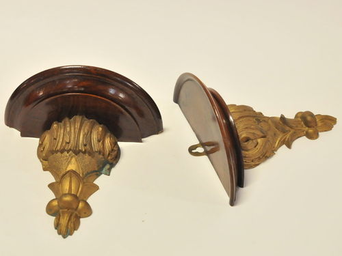 Wall Brackets | Period: Victorian c1890 | Material: Walnut with gilded carving.