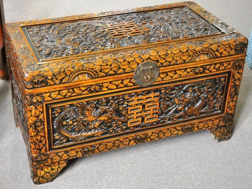 Carved Camphor Chest | Period: c1940s | Material: Camphor wood